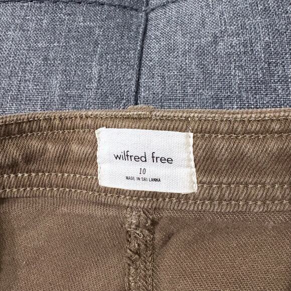 Wilfred Free Pants Women 10 Brown Aritzia High Waist Wide Leg Bare Back - Picture 5 of 8